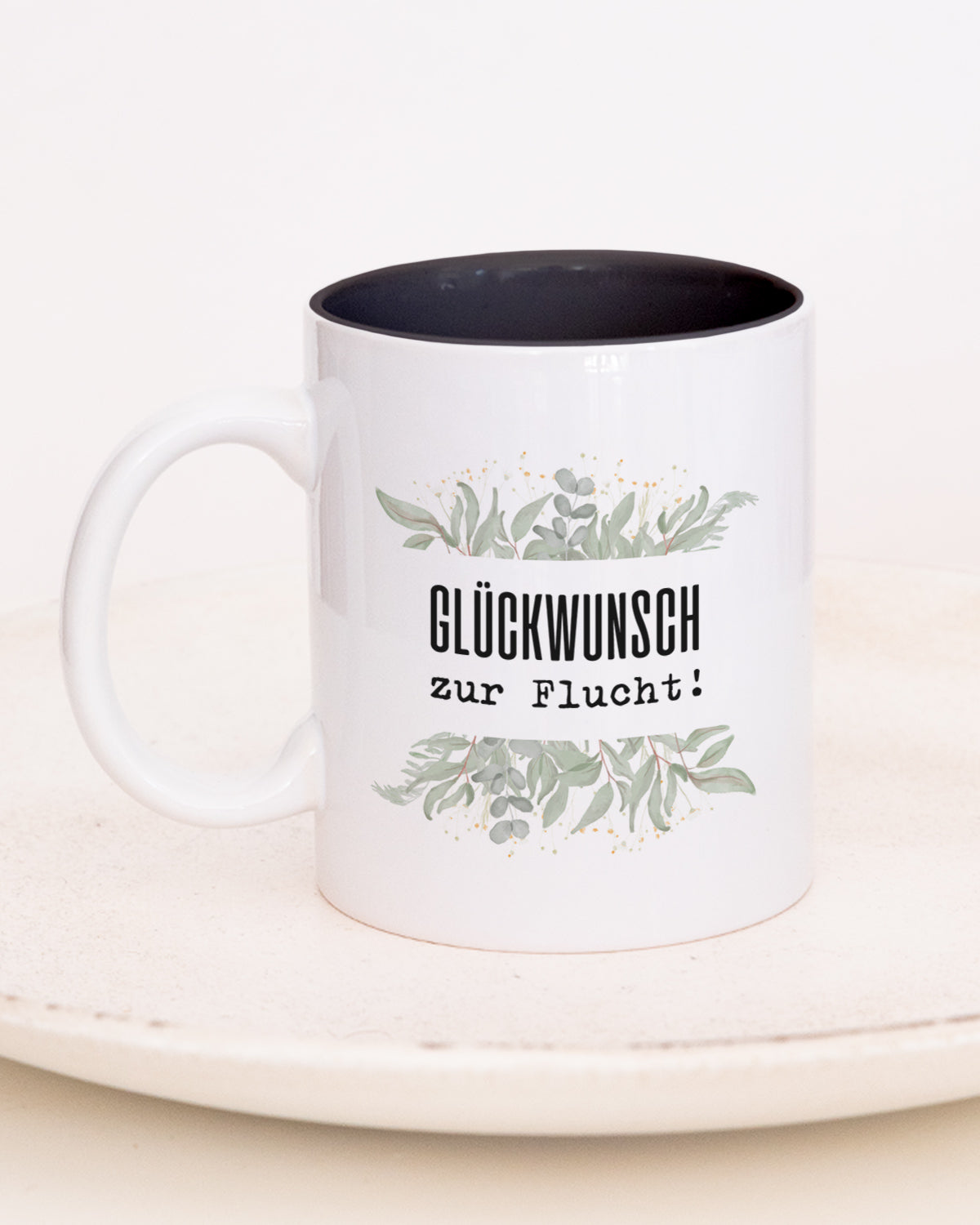 Glückwunsch zur Flucht! - Tasse Schwarz Tasse Lieblingskollegen®