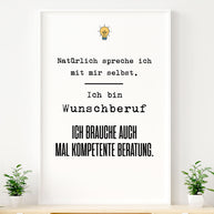 Natürlich spreche ich mit mir selbst - personalisierbares Poster