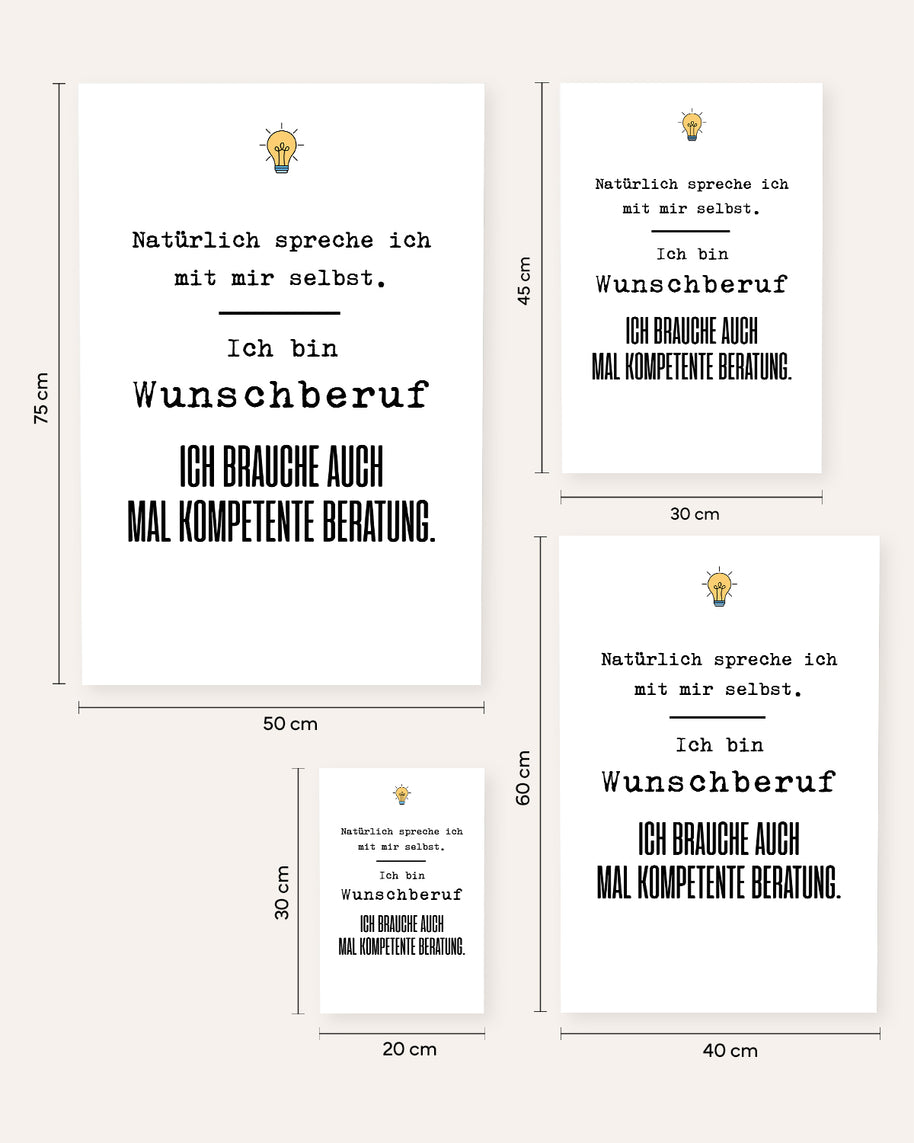Natürlich spreche ich mit mir selbst - personalisierbares Poster
