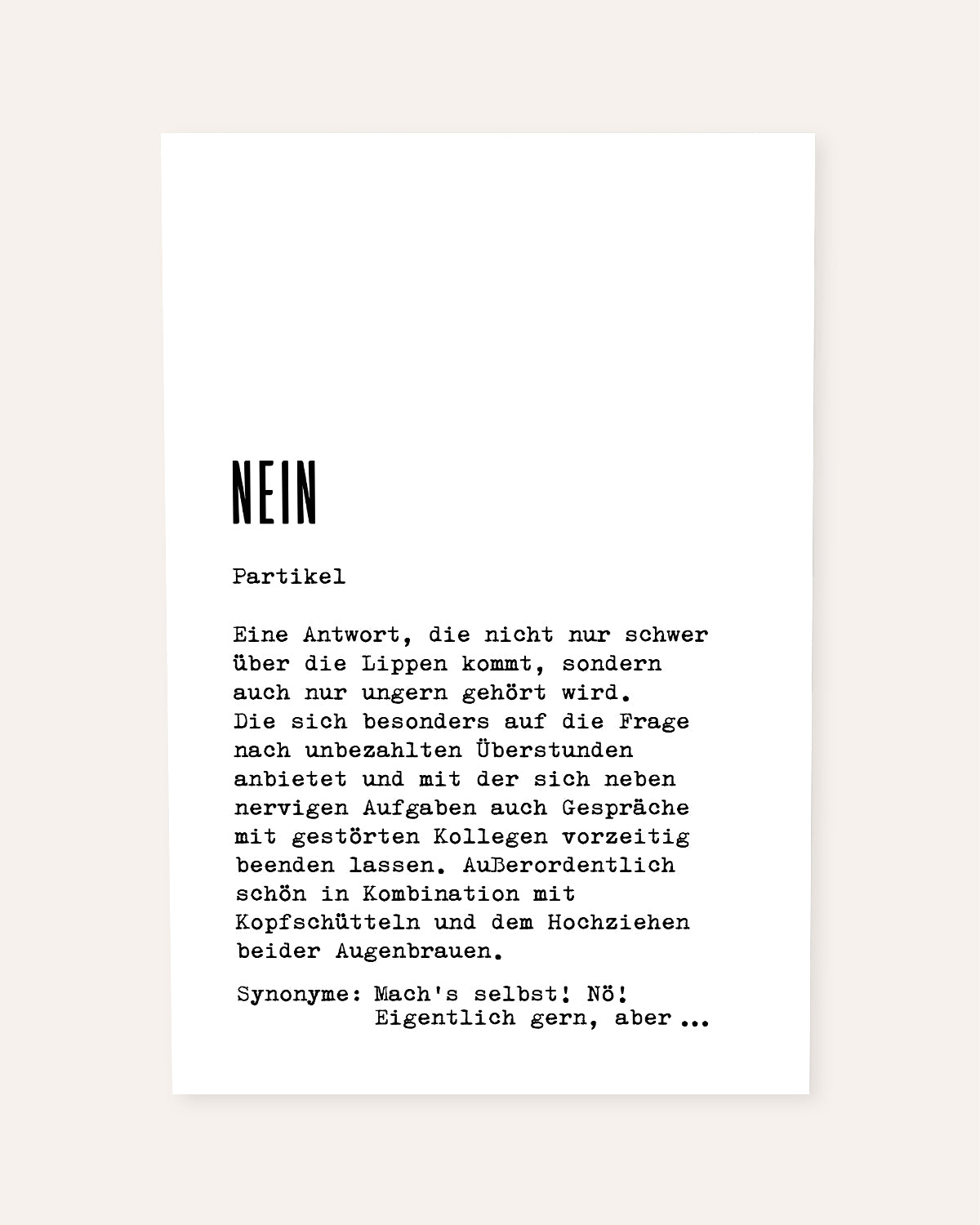 Definition Nein - Poster Poster Lieblingskollegen®
