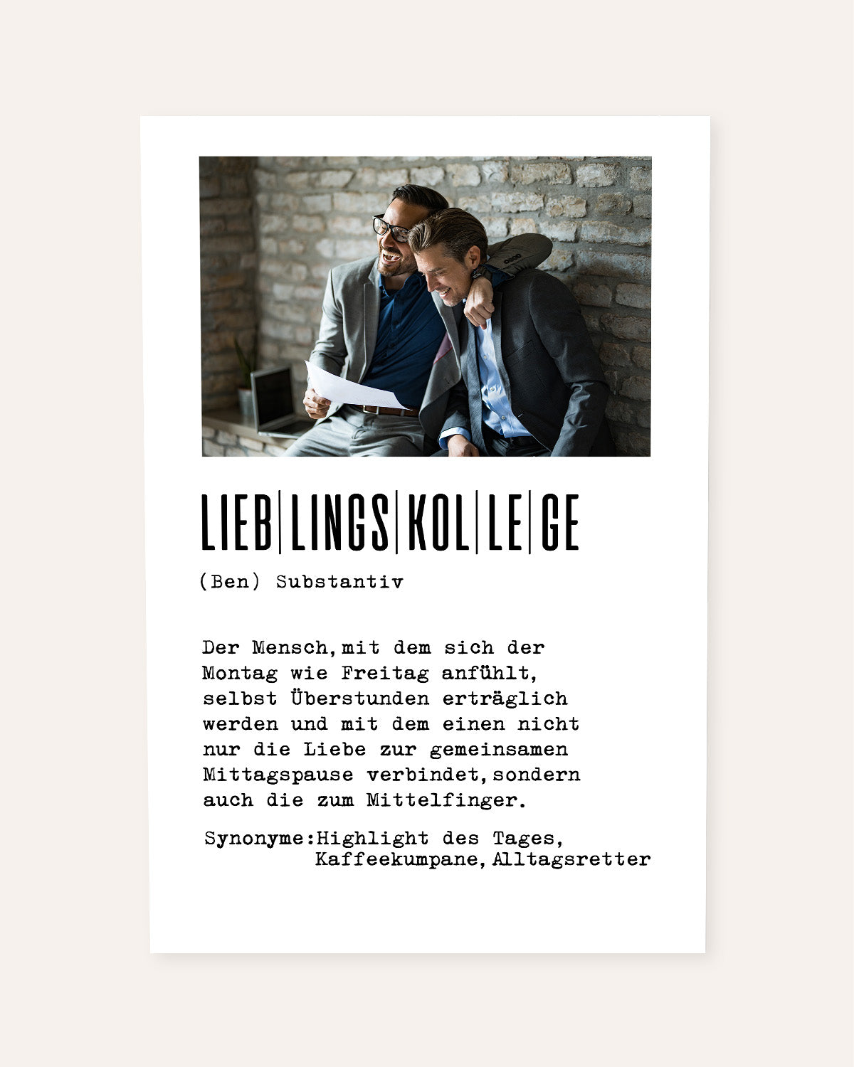 Definition Lieblingskollege - Foto-Poster Poster Lieblingskollegen®