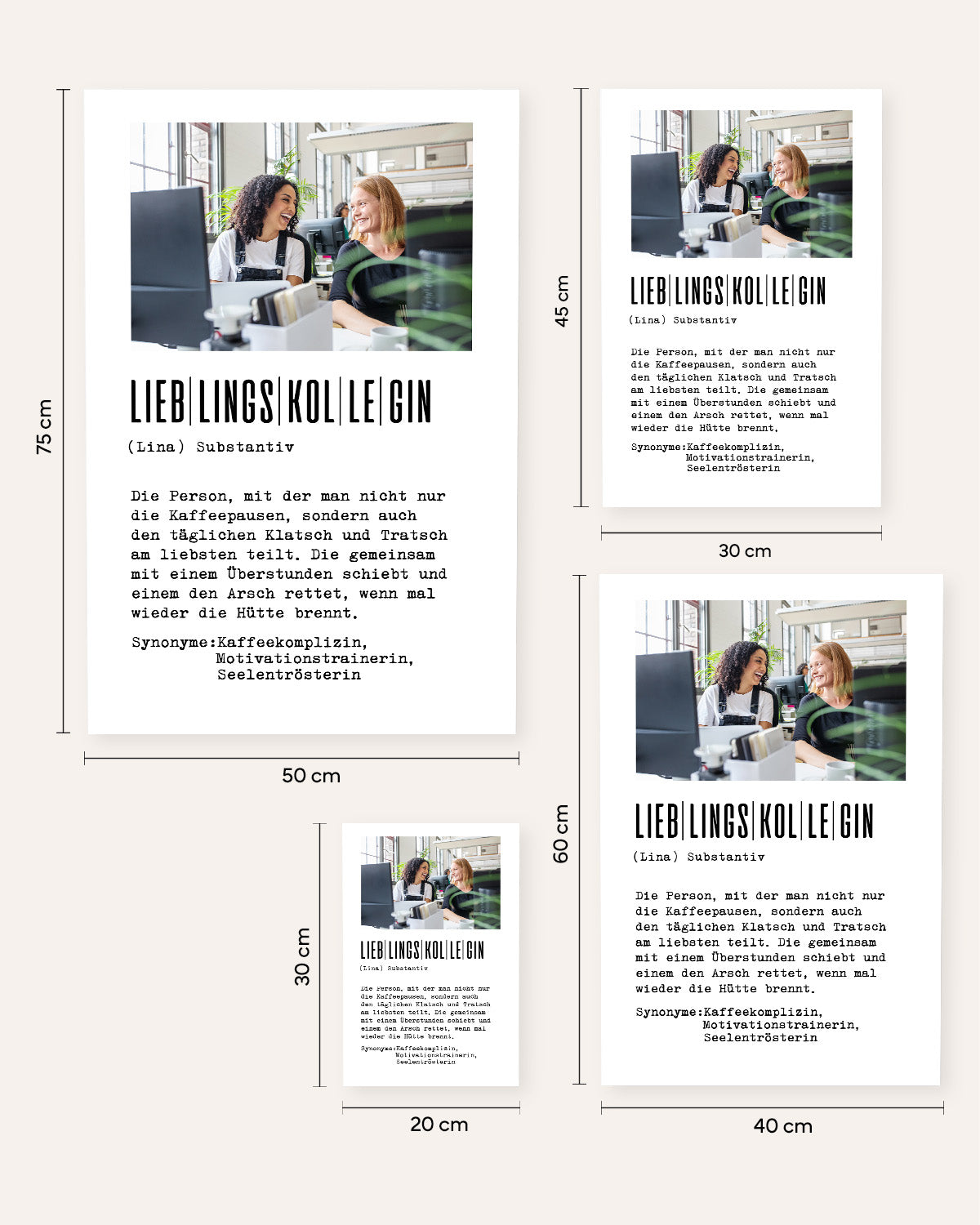 Definition Lieblingskollegin - Foto-Poster Poster Lieblingskollegen®