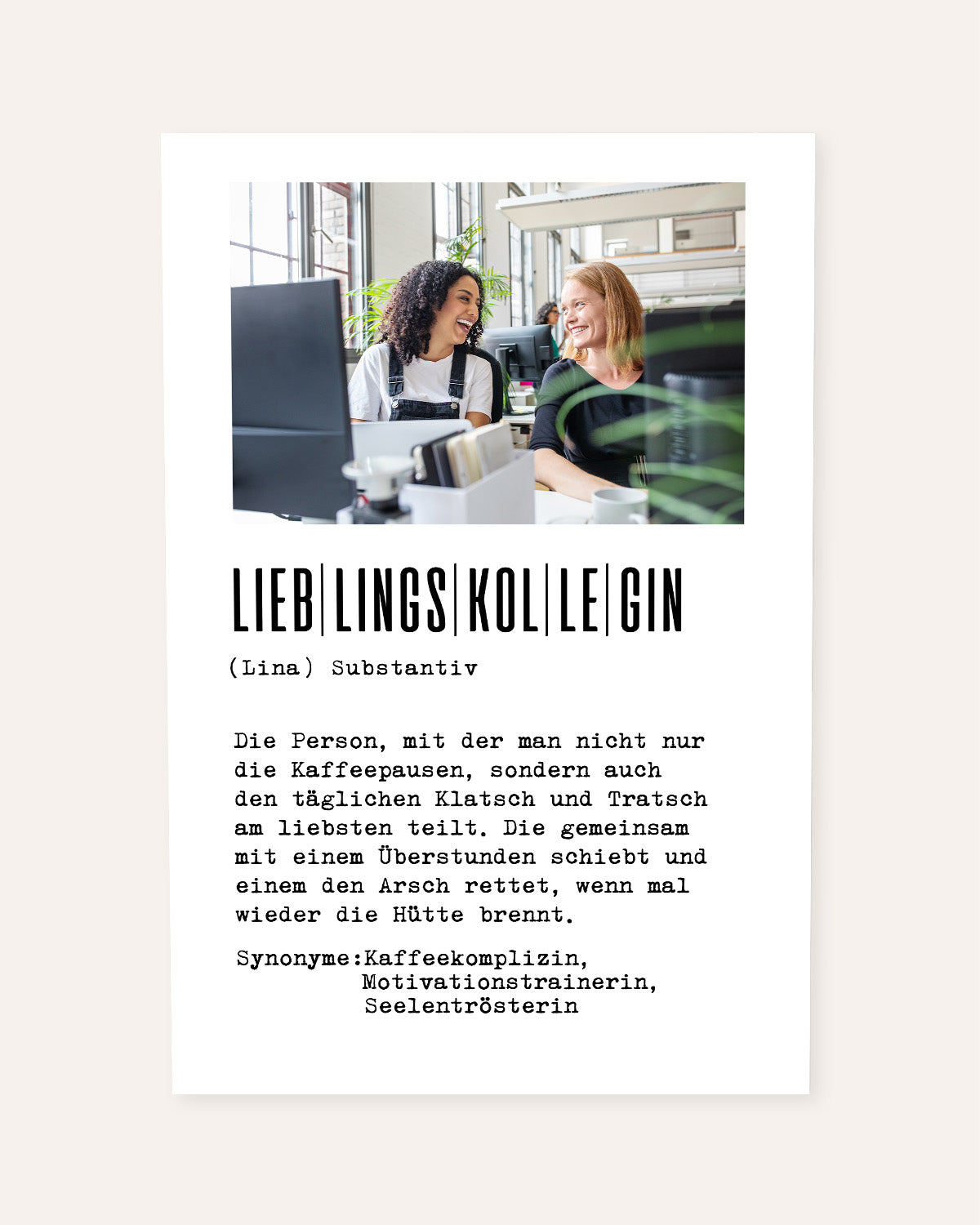 Definition Lieblingskollegin - Foto-Poster Poster Lieblingskollegen®