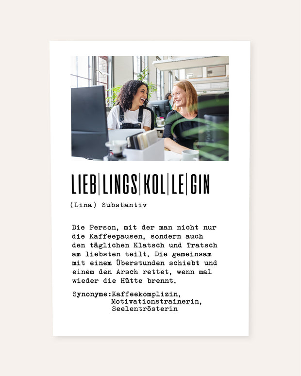 Definition Lieblingskollegin - Foto-Poster Poster LKM1544_Poster_Lieblingskollegin_Mockup_perso Lieblingskollegen®