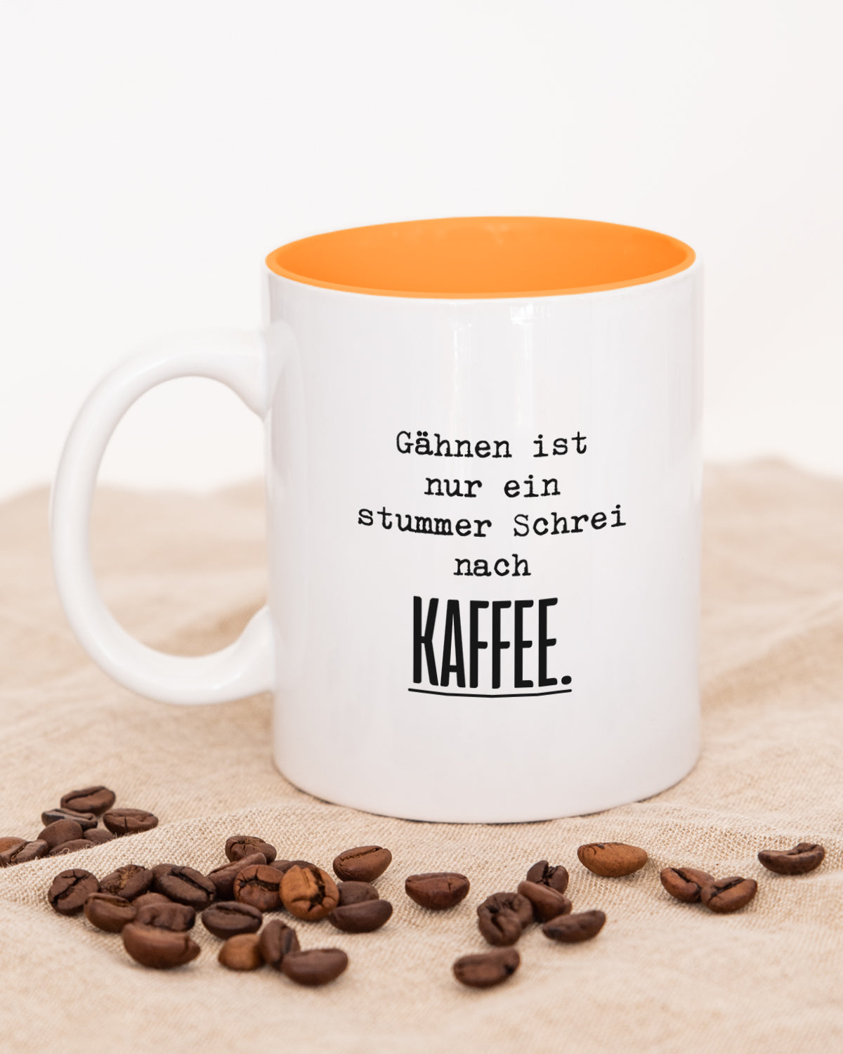 Schrei nach Kaffee - Tasse Orange Tasse Lieblingskollegen®