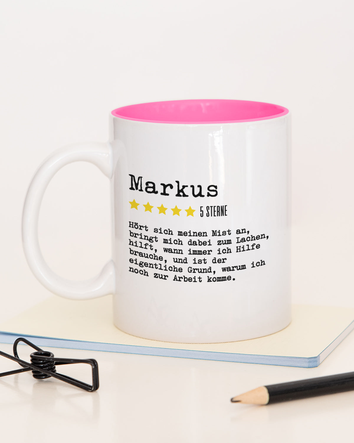 Bewertung Mitarbeiter - Tasse Pink Tasse Lieblingskollegen®