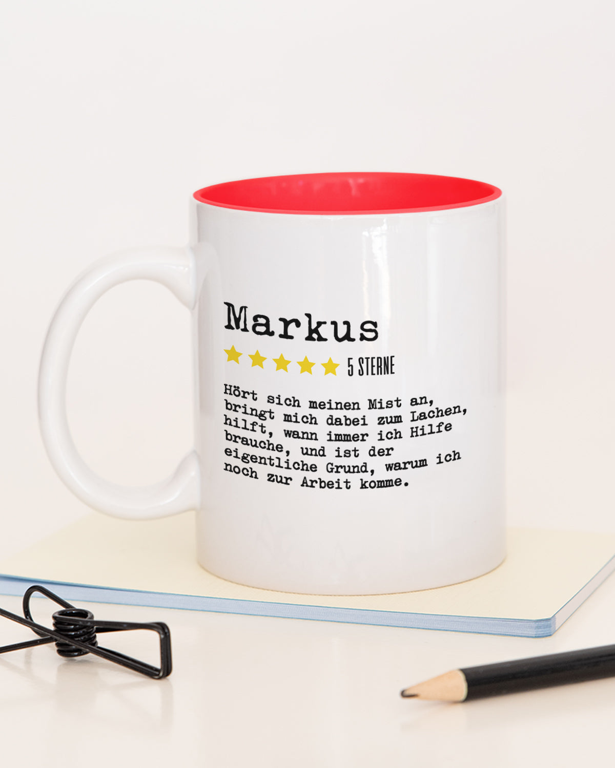 Bewertung Mitarbeiter - Tasse Rot Tasse Lieblingskollegen®
