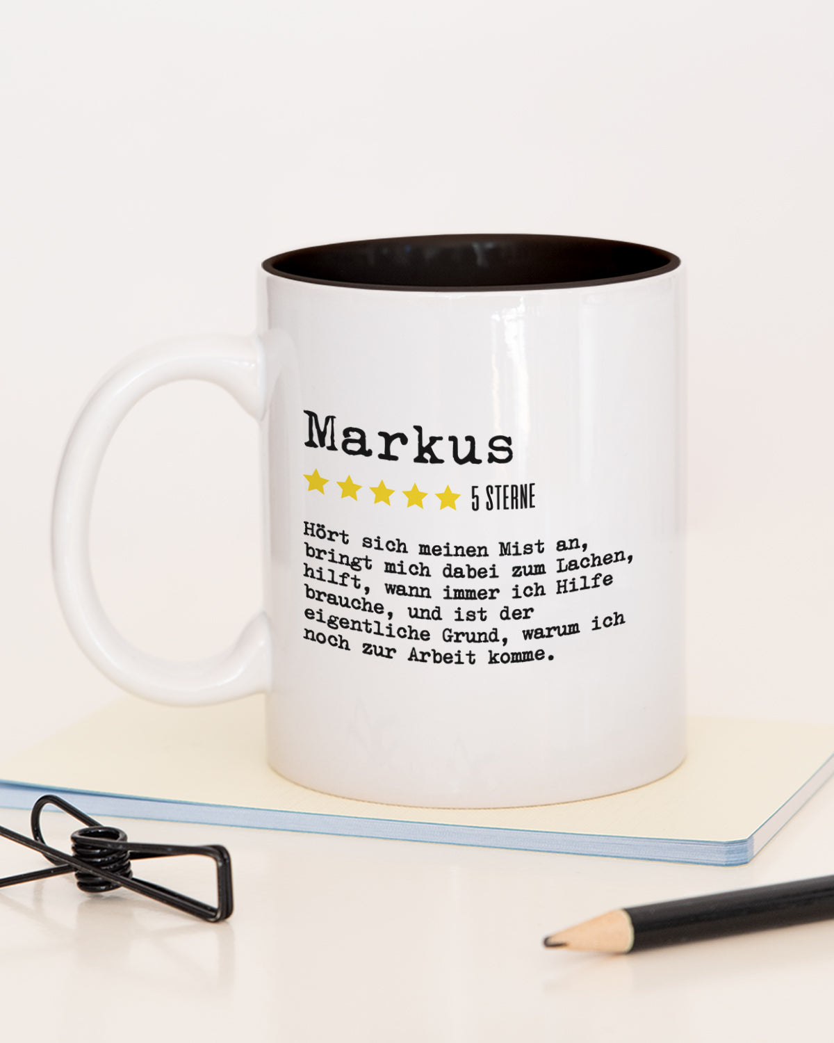 Bewertung Mitarbeiter - Tasse Schwarz Tasse Lieblingskollegen®