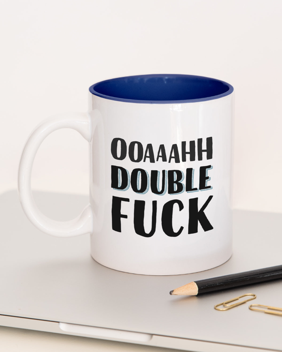Double Fuck - Tasse Dunkelblau Tasse Lieblingskollegen®