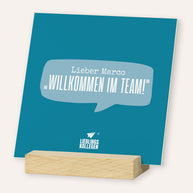 Willkommen im Team - Karten im Holzaufsteller