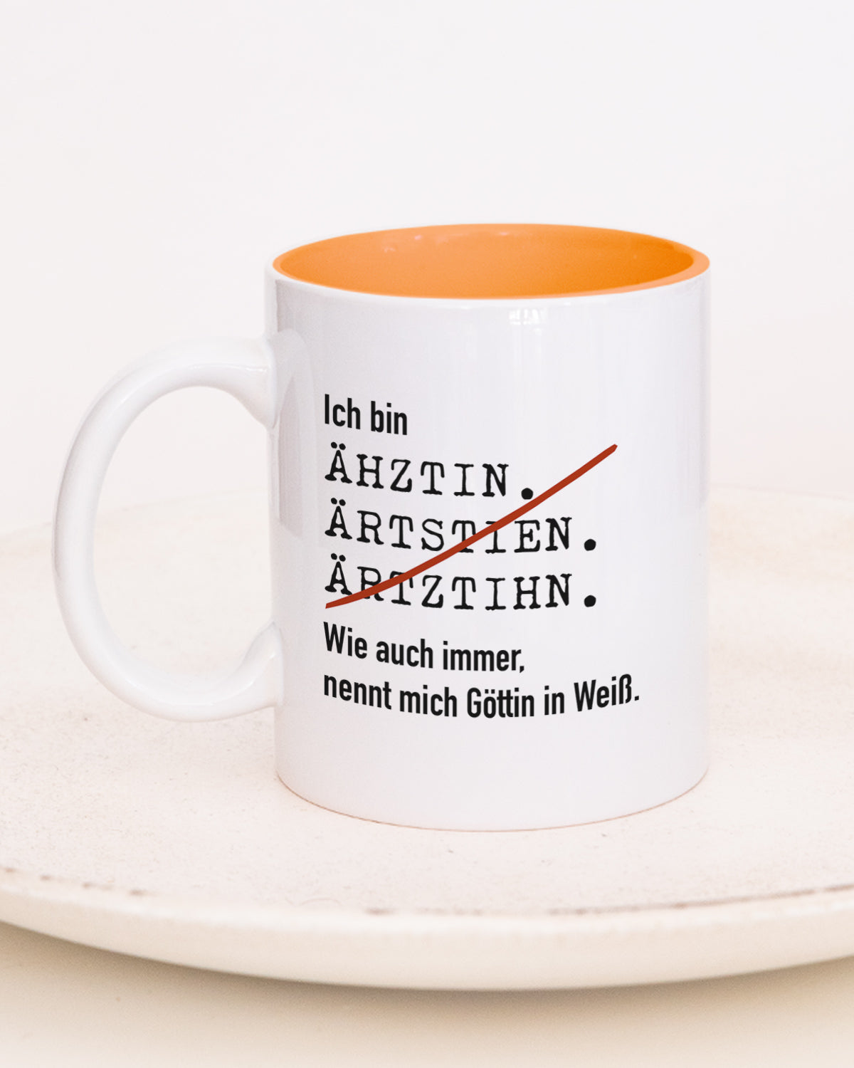 Ich bin Arzt/Ärztin - Tasse Ärztin Orange Lieblingskollegen®