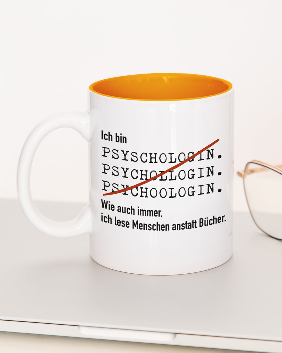 Ich bin Psychologe/in - Tasse Psychologin Orange Tasse Lieblingskollegen®