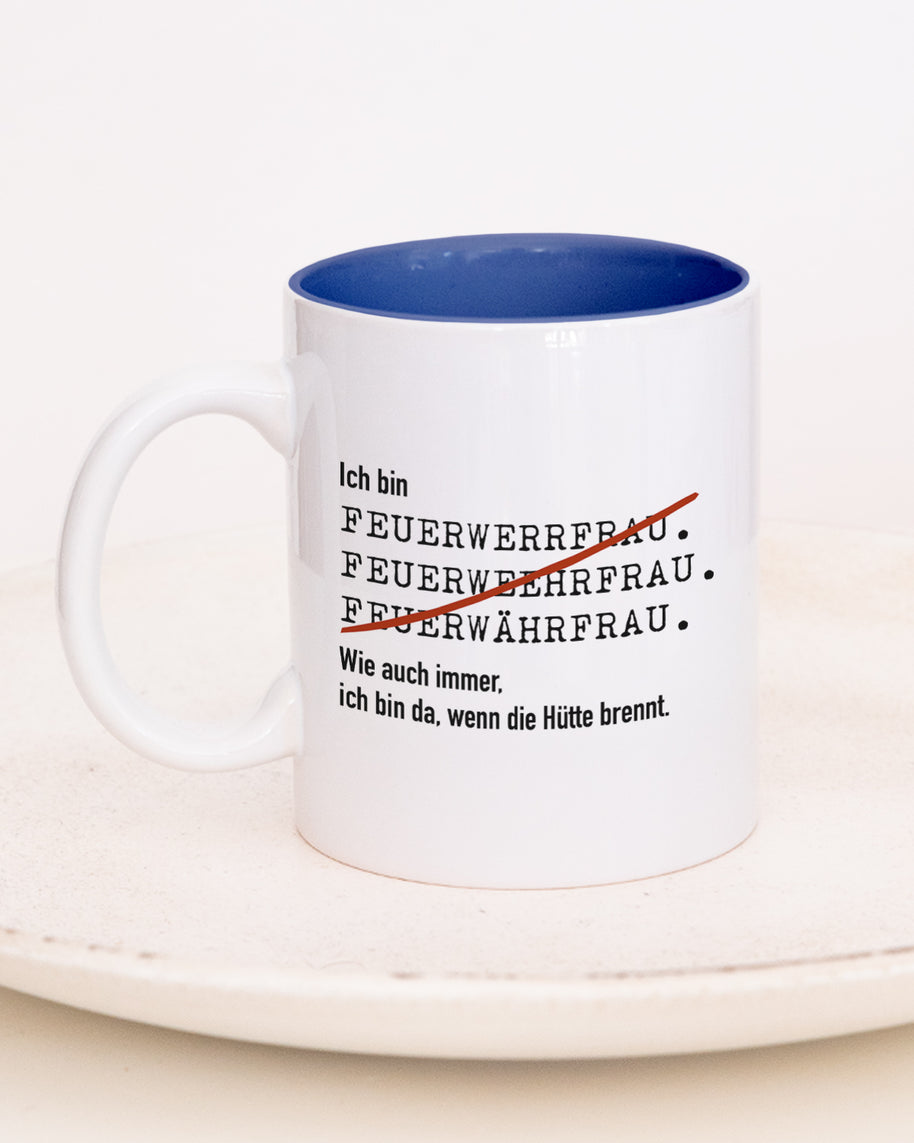 Ich bin Feuerwehrmann/-frau - Tasse Feuerwehrfrau Dunkelblau Tasse Lieblingskollegen®