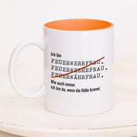 Ich bin Feuerwehrmann/-frau - Tasse Feuerwehrfrau Orange Tasse Lieblingskollegen®