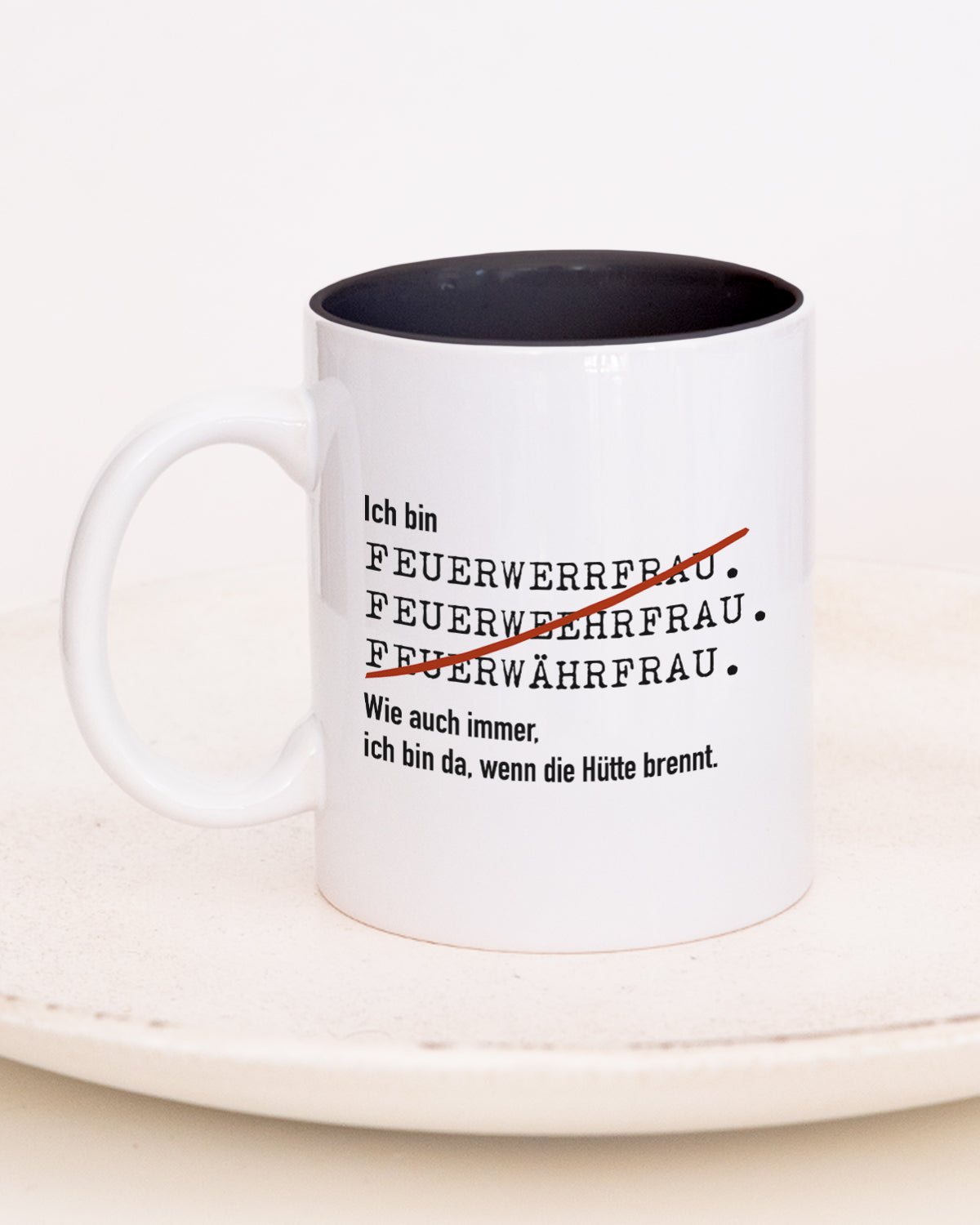 Ich bin Feuerwehrmann/-frau - Tasse Feuerwehrfrau Schwarz Tasse Lieblingskollegen®