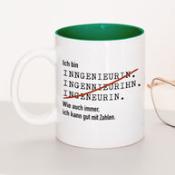 Ich bin Ingenieur/in - Tasse Ingenieurin Dunkelgrün Tasse Lieblingskollegen®