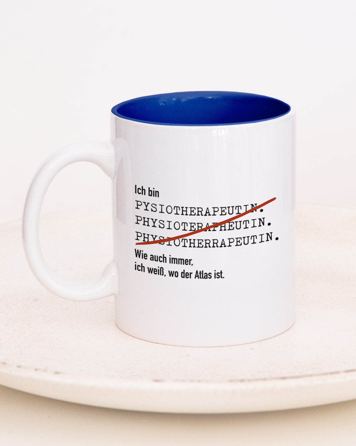 Ich bin Physiotherapeut/in - Tasse Physiotherapeutin Dunkelblau Tasse Lieblingskollegen®