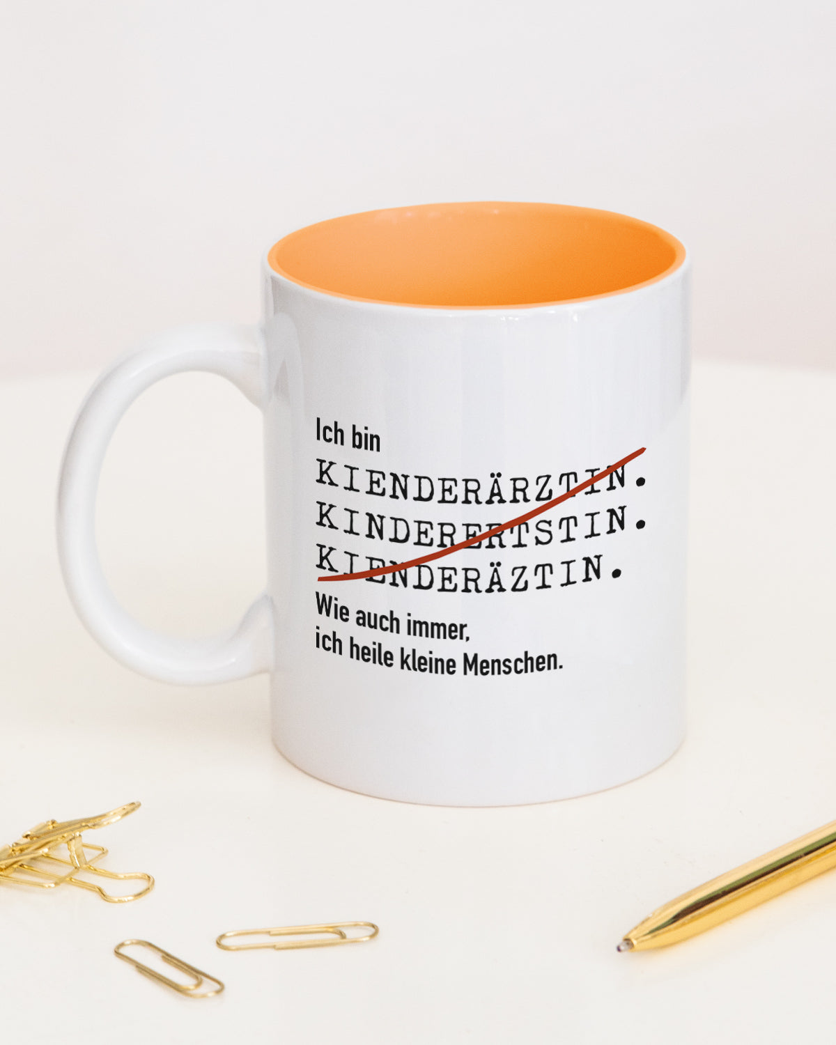 Ich bin Kinderarzt/Kinderärztin- Tasse Kinderärztin Orange Tasse Lieblingskollegen®