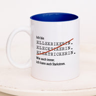Ich bin Elektriker/in - Tasse Elektrikerin Dunkelblau Tasse Lieblingskollegen®
