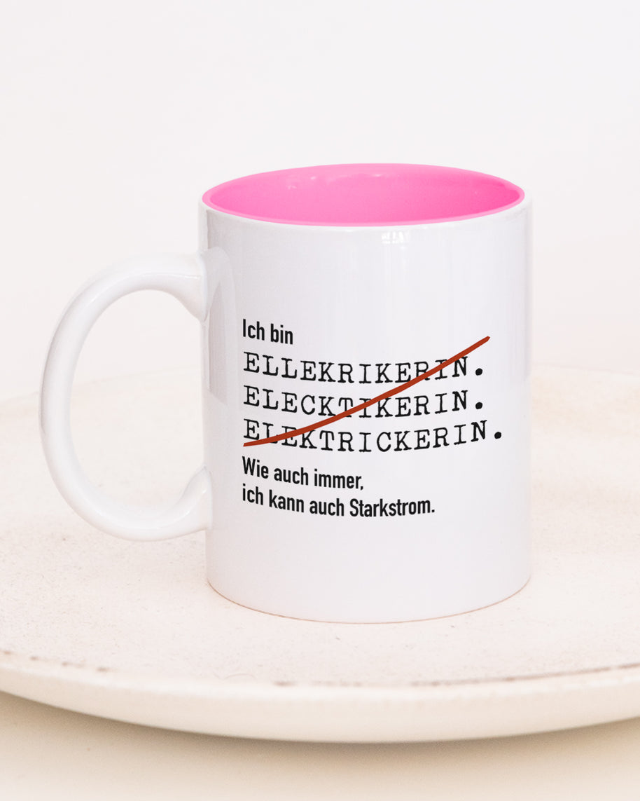 Ich bin Elektriker/in - Tasse Elektrikerin Pink Tasse Lieblingskollegen®
