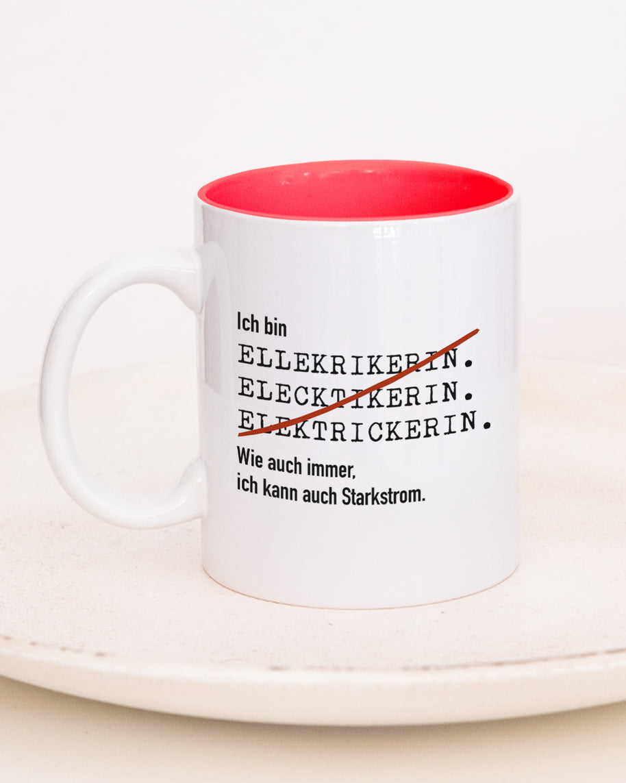 Ich bin Elektriker/in - Tasse Elektrikerin Rot Tasse Lieblingskollegen®