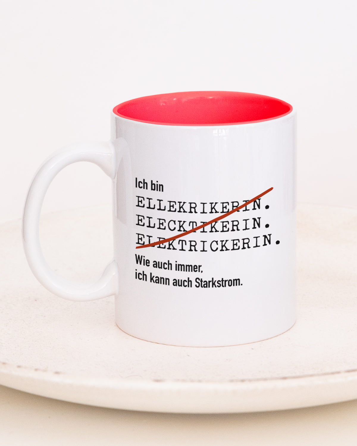 Ich bin Elektriker/in - Tasse Elektrikerin Rot Tasse Lieblingskollegen®