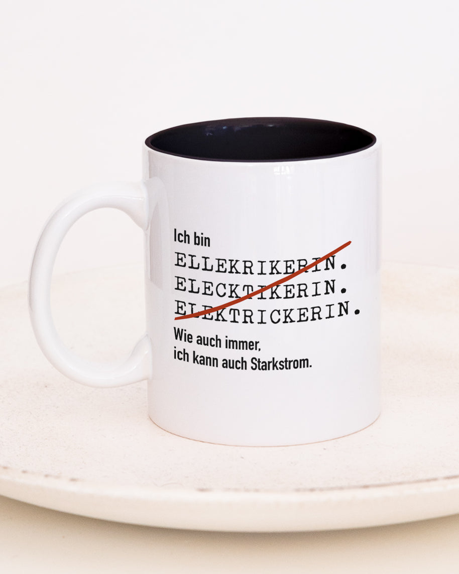 Ich bin Elektriker/in - Tasse Elektrikerin Schwarz Tasse Lieblingskollegen®