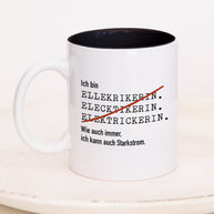Ich bin Elektriker/in - Tasse Elektrikerin Schwarz Tasse Lieblingskollegen®