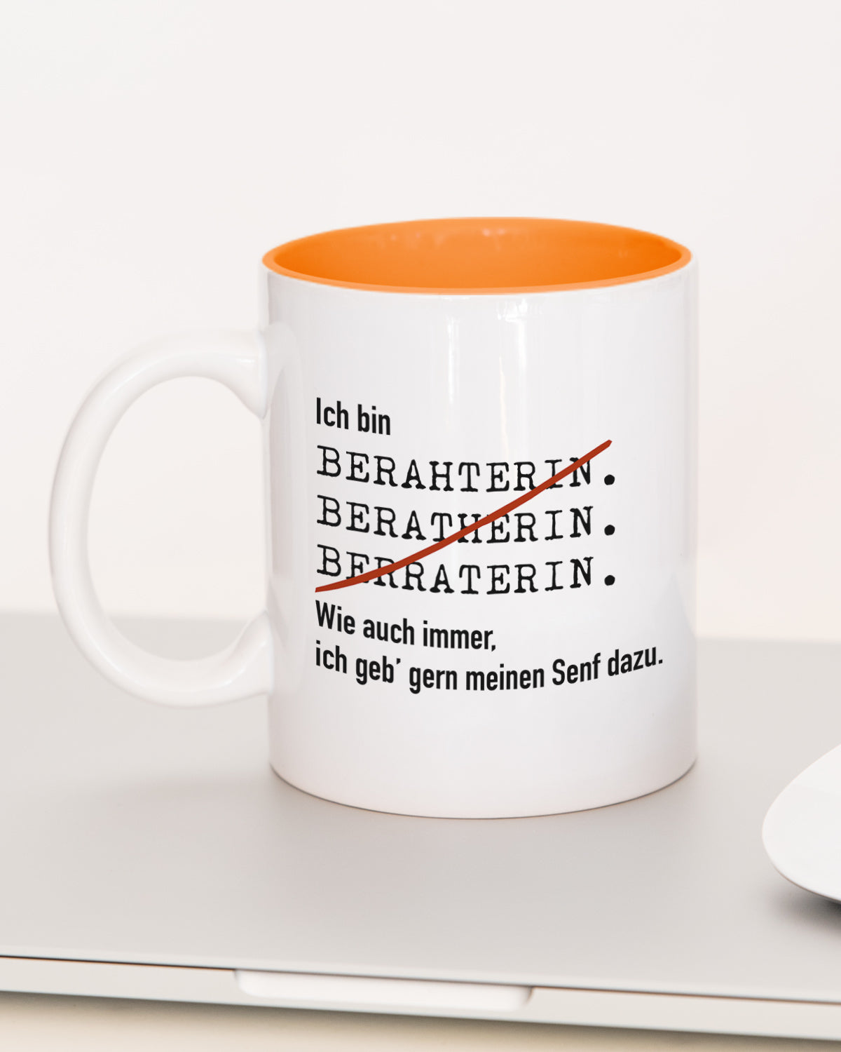 Ich bin Berater/in - Tasse Beraterin Orange Tasse Lieblingskollegen®