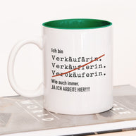 Ich bin Verkäufer/in - Tasse Verkäuferin Dunkelgrün Tasse Lieblingskollegen®