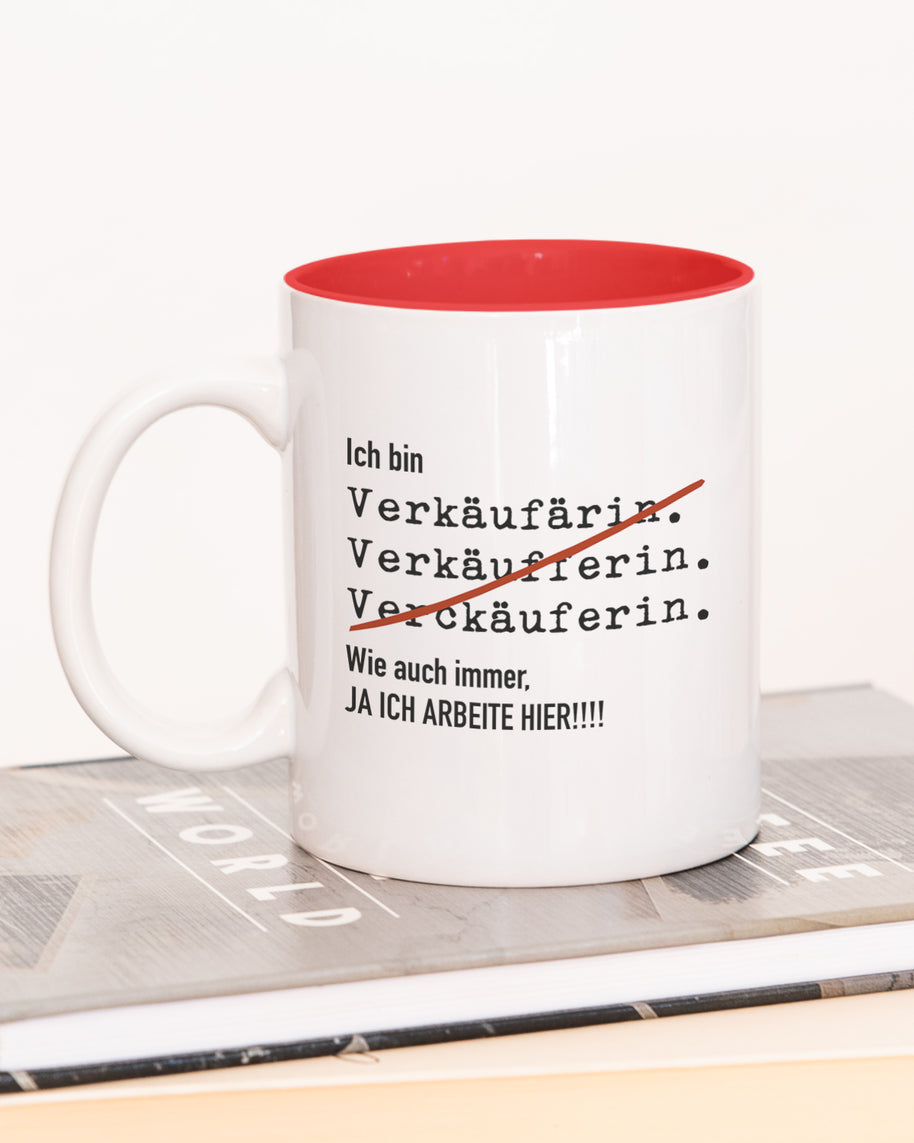 Ich bin Verkäufer/in - Tasse Verkäuferin Rot Tasse Lieblingskollegen®