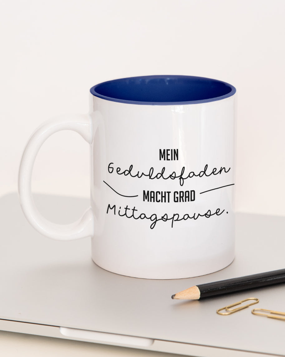 Geduldsfaden - Tasse Dunkelblau Tasse Lieblingskollegen®