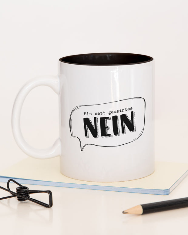 Ein nett gemeintes Nein - Tasse Schwarz Tasse Lieblingskollegen®