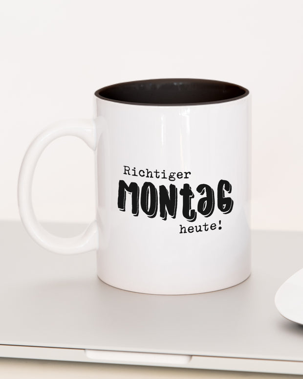 Richtiger Montag - Tasse Schwarz Tasse Lieblingskollegen®