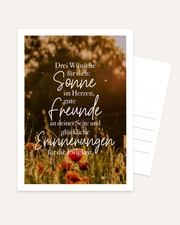 3 Wünsche für dich - Postkarte