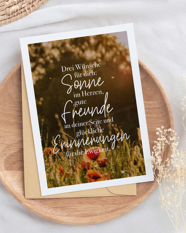 3 Wünsche für dich - Postkarte
