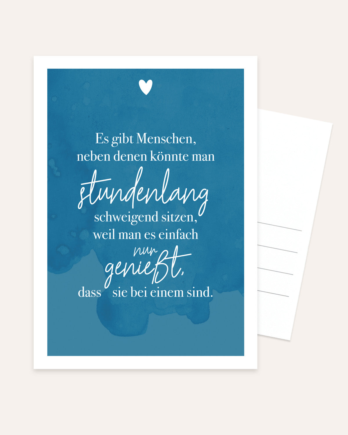 Schweigend sitzen - Postkarte Postkarte Lieblingsmensch®