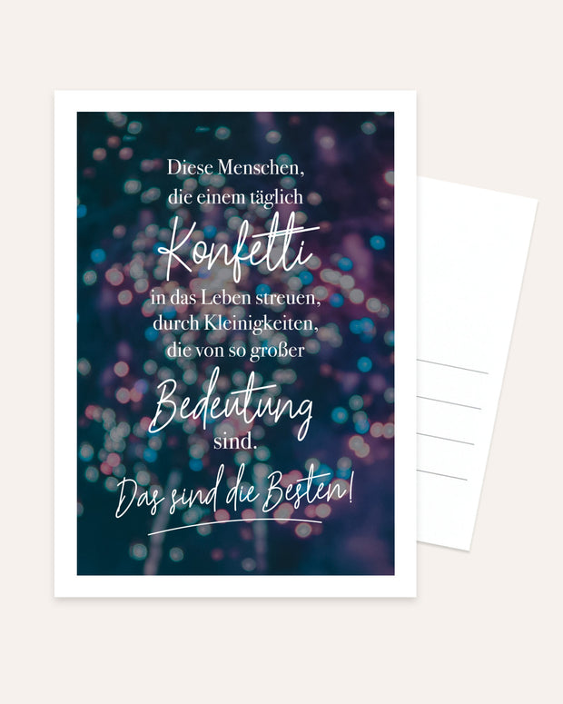 Konfetti - Postkarte