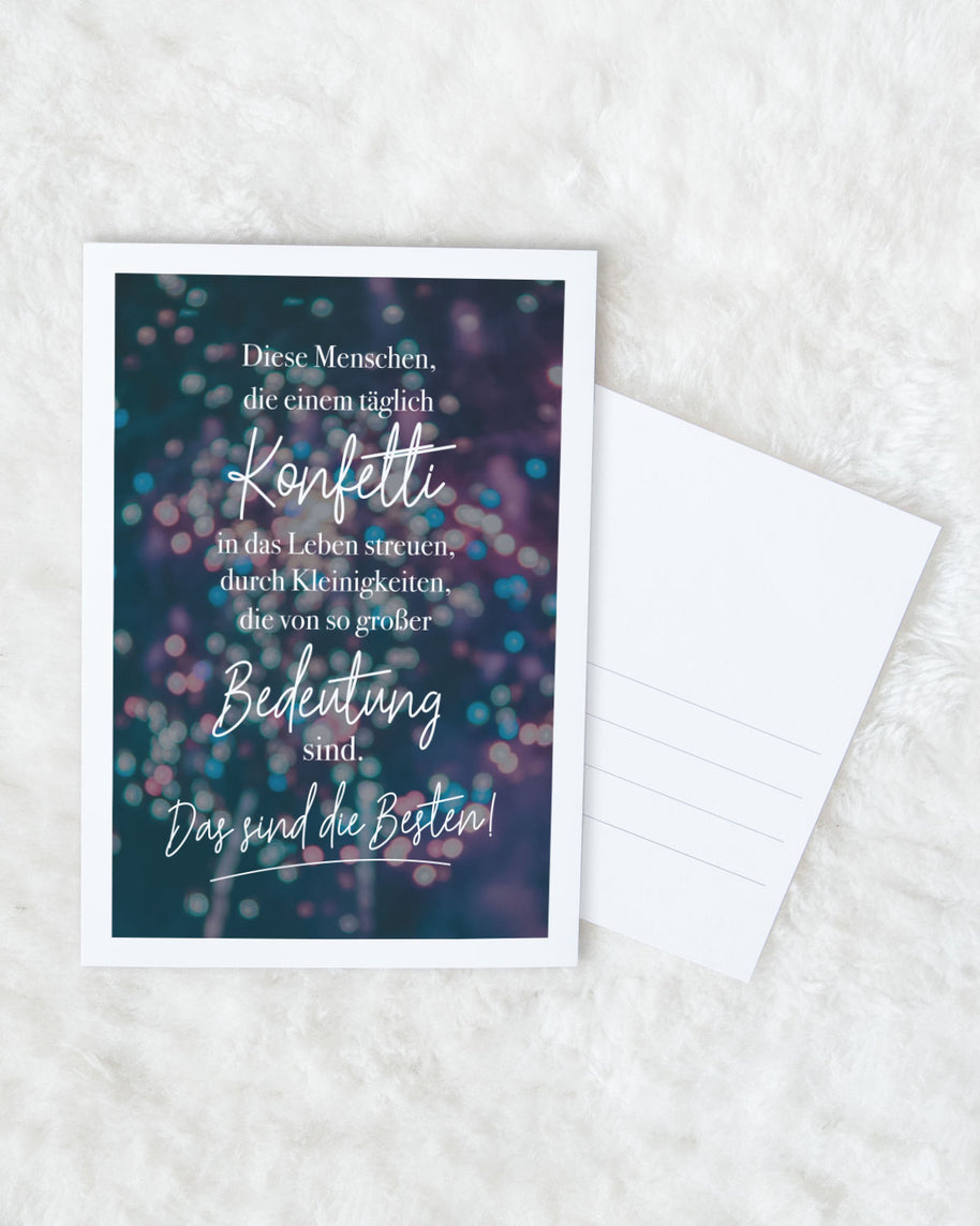 Konfetti - Postkarte