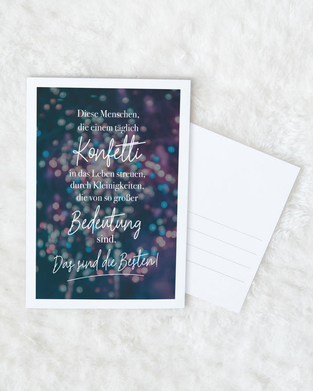 Konfetti - Postkarte