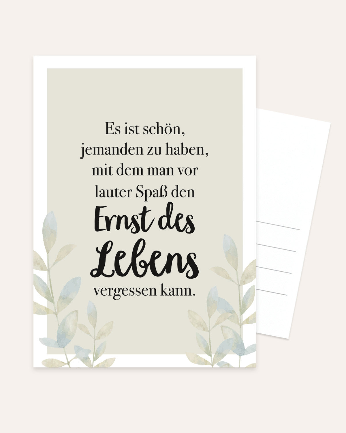 Ernst des Lebens - Postkarte Postkarte Lieblingsmensch®