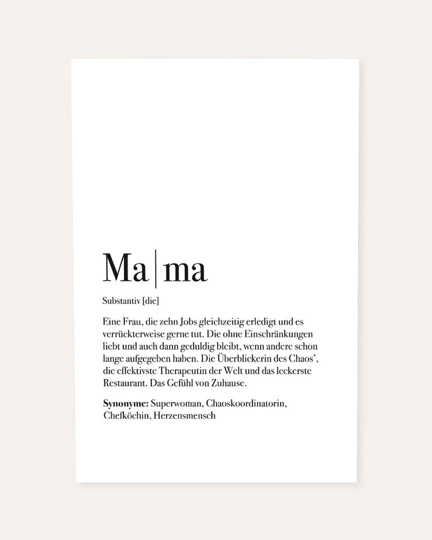Motiv: Definition Mama - VS" Poster Poster Lieblingsmensch®