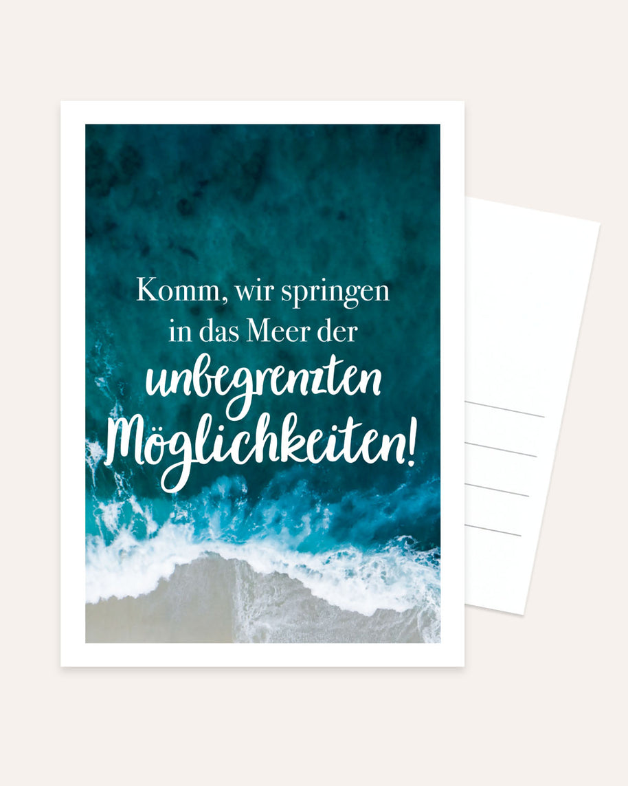 Ins Meer springen - Postkarte