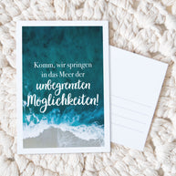 Ins Meer springen - Postkarte