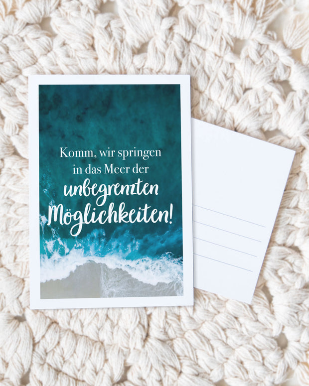 Ins Meer springen - Postkarte