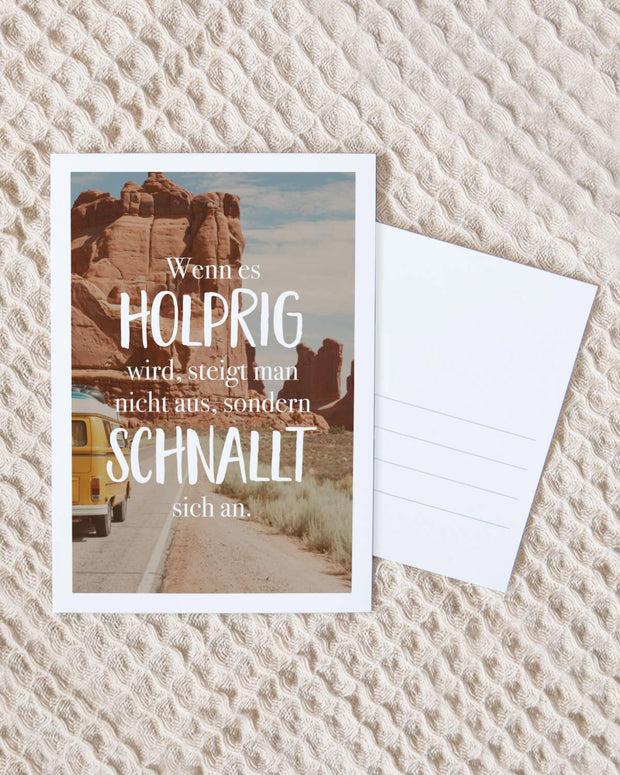 Wenn es holprig wird - Postkarte