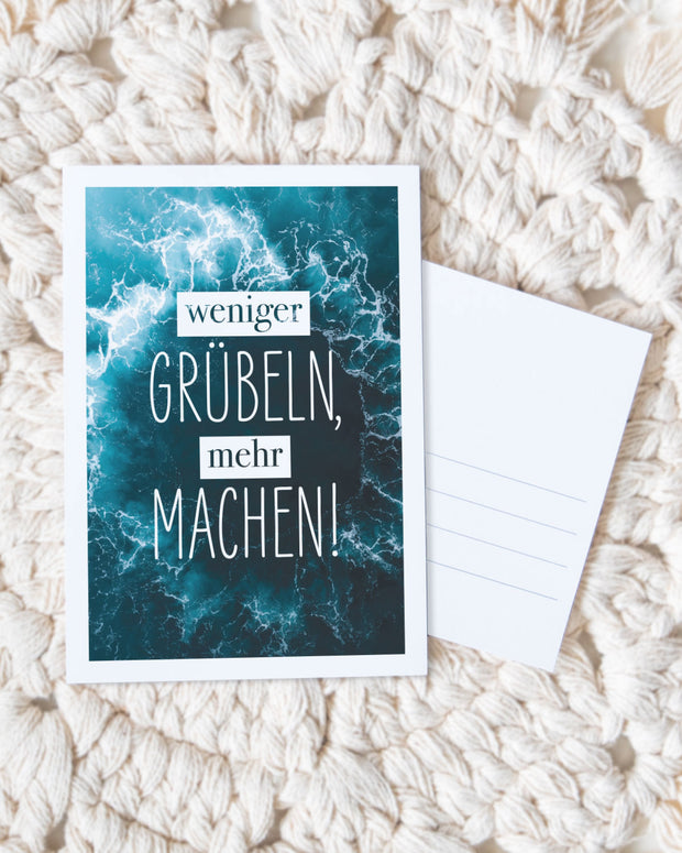 Weniger grübeln - Postkarte