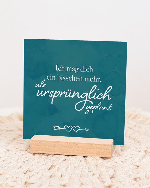 Liebesbotschaften - Karten im Holzaufsteller