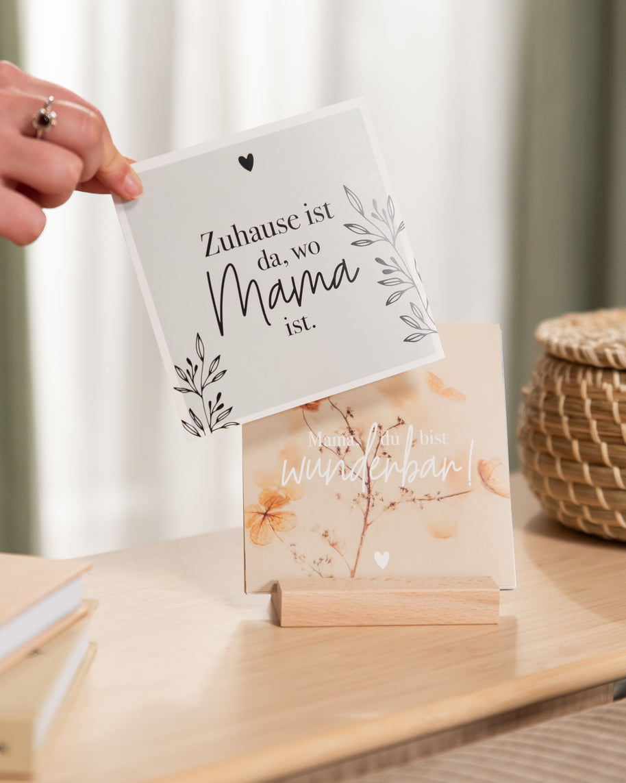 Für die beste Mama - Karten im Holzaufsteller