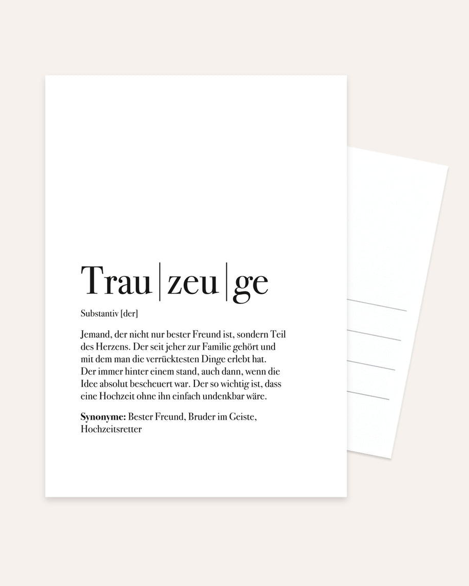 Trauzeuge - Postkarte